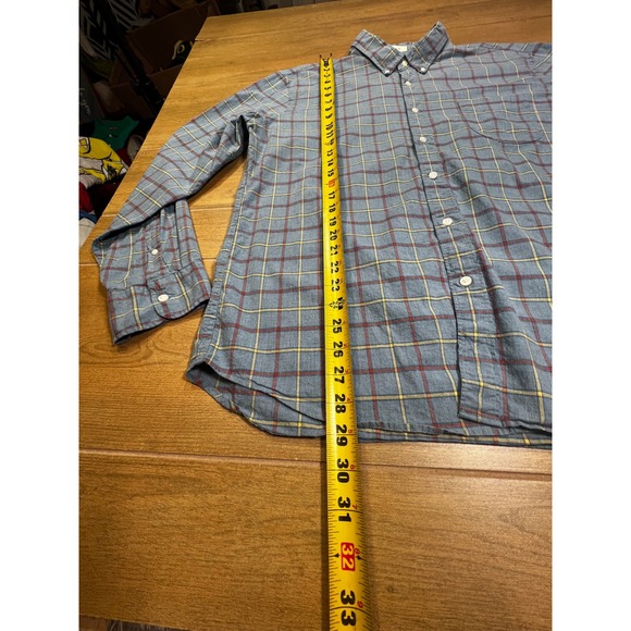 J Crew Men's Slim Fit Button Down Shirt XL Plaid‎ Organic Cotton Blend Stretch - Picture 8 of 8